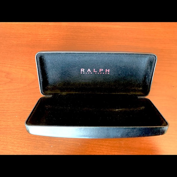 Ralph Lauren brand black leather large size hard sunglasses case just like new - Picture 4 of 4
